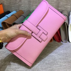 Pochette Jige Hermes Epsom in pelle 29 cm rosa