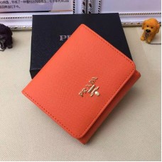 Prada 1M0176 Portafogli in Pelle Saffiano in Arancio