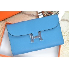 Portafoglio Hermes H blu argento