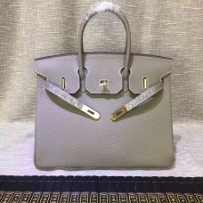 Hermes Birkin 30cm Togo borse in pelle elefante grigio oro
