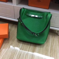 Hermes So Kelly 28cm Togo Borsa a tracolla in pelle verde argento