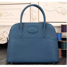 Borsa Hermes Bolide 31 cm Togo in pelle blu