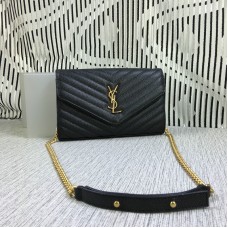YSL Envelope Chain Bag Caviar Leather Nero 23cm