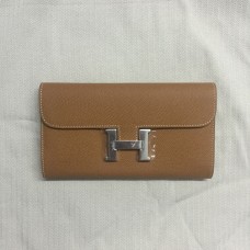 Portafoglio in pelle Hermes Epsom Camel argento