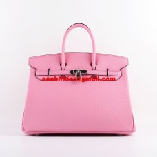 Hermes Birkin 35cm Togo borse in pelle Cherry Pink Silver