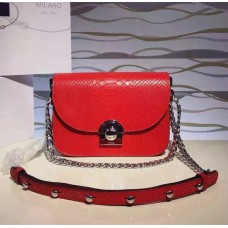 Borsa Prada Arcade in pelle di serpente rossa