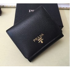 Prada 1M0176 Portafogli in Pelle Saffiano in Nero