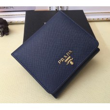 Prada 1M0176 Portafogli in Pelle Saffiano in Navy