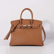 Hermes 30cm Borsa Birkin Togo Pelle con Cinturino Light Coffee Gold
