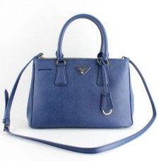 Borsa Prada Galleria 1801 Pelle Saffiano 30cm Blu Scuro