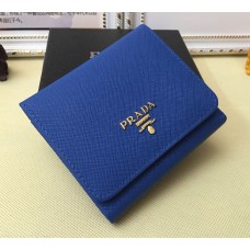 Prada 1M0176 Portafogli in Pelle Saffiano in Blu