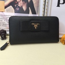 Portafoglio Prada Zip Around L0506 Nero