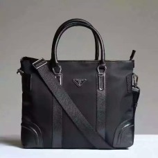 Borsa tote Prada da uomo in tela 0012 nera
