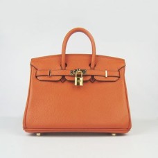 Hermes Birkin 25cm Borsa a mano 6068 arancione dorato