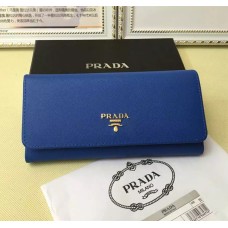 Prada 1M1132 Portafoglio in Pelle Saffiano Blu