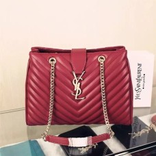 Borsa shopping YSL Saint Laurent con monogramma Bordeaux