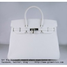 Hermes Birkin 35cm Togo borse in pelle bianco argento