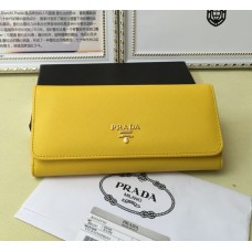 Prada 1M1132 Portafoglio Pelle Saffiano Giallo