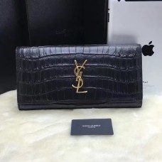 Pochette YSL 27cm Pelle Di Cocco Nero Oro