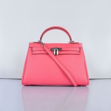 Hermes Kelly 32 cm Togo borsa in pelle 6108 labbro rosa argento