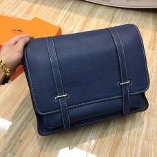 Hermes Steve Borsa a tracolla da uomo in pelle blu scuro