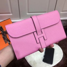 Portafoglio Hermes Jige Togo in pelle rosa