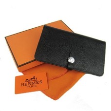 Hermes Dogon Portafoglio Togo Pelle H001 Nero