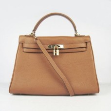 Hermes Kelly 32cm Togo pelle 6108 caffè chiaro dorato