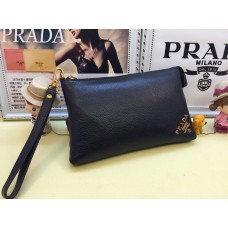 Pochette da uomo in pelle Prada 3318 nera