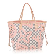 Borsa a tracolla Louis Vuitton N41050 Neverfull MM Tela Damier Azur
