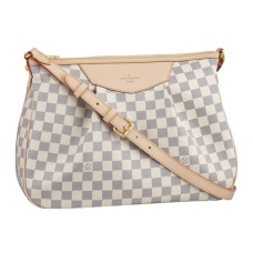 Louis Vuitton N41112 Siracusa MM Borsa a tracolla in tela Damier Azur