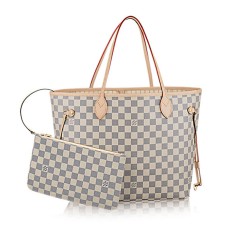 Louis Vuitton N41361 Neverfull MM Borsa a tracolla Damier Azur Canvas