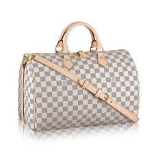 Louis Vuitton N41372 Speedy Bandouliere 35 Tote Bag Damier Azur tela