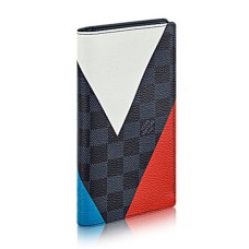 Louis Vuitton N41593 Brazza Portafoglio Regatta Damier Cobalt Canvas