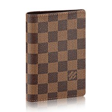 Louis Vuitton N60189 Copertina del passaporto Damier Ebene Canvas
